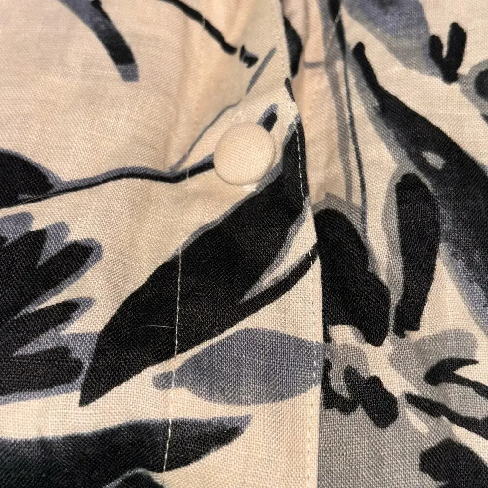 Alexandra Bartlett 100% Linen Woman’s 2X Button Up Tunic Top Blouse 3/4 Sleeve - Picture 5 of 10